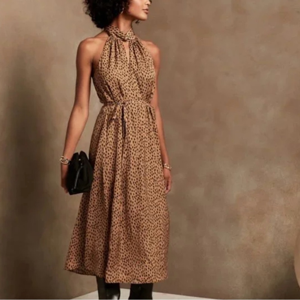 Banana Republic Factory - Twist Neck Satin Midi Dress - XS